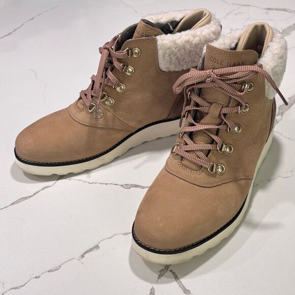 Cole Haan | Women's Nantucket Waterproof Winter Hiking Boots Faux Fur 9.5B - Picture 1 of 14